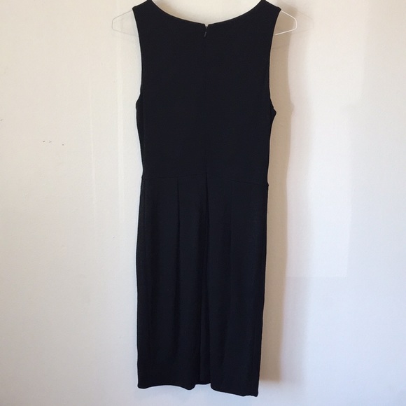 J. Crew Black Pleated Sleeveless Wool ALine Dress - Picture 6 of 7